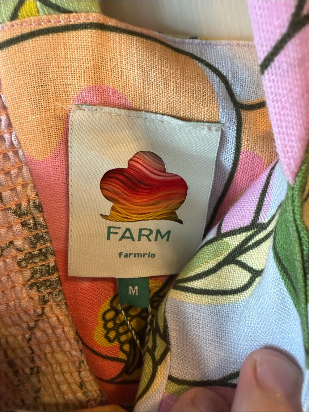 NWT FARM Rio Pastel Floral Midi Dress in Yellow, Pink, Green, Size Medium - Picture 8 of 16